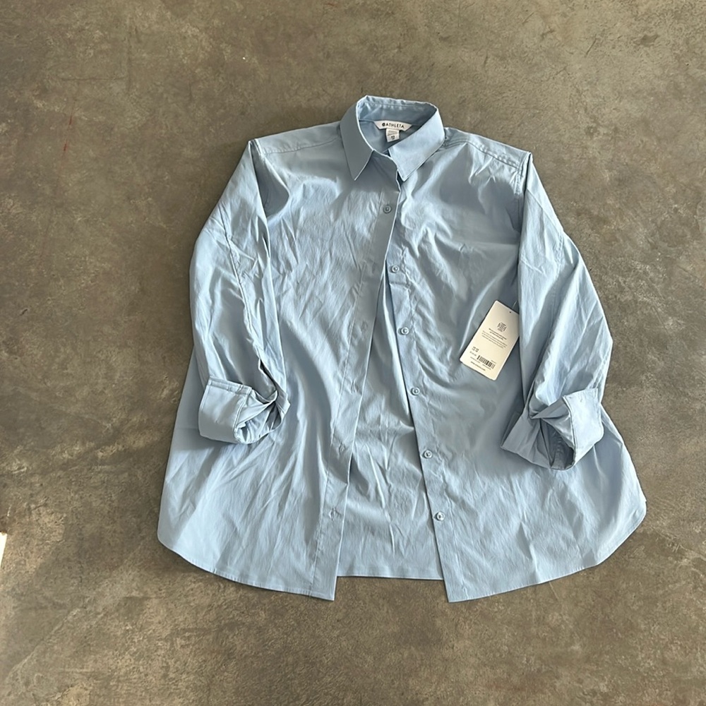 Athleta blue blouse